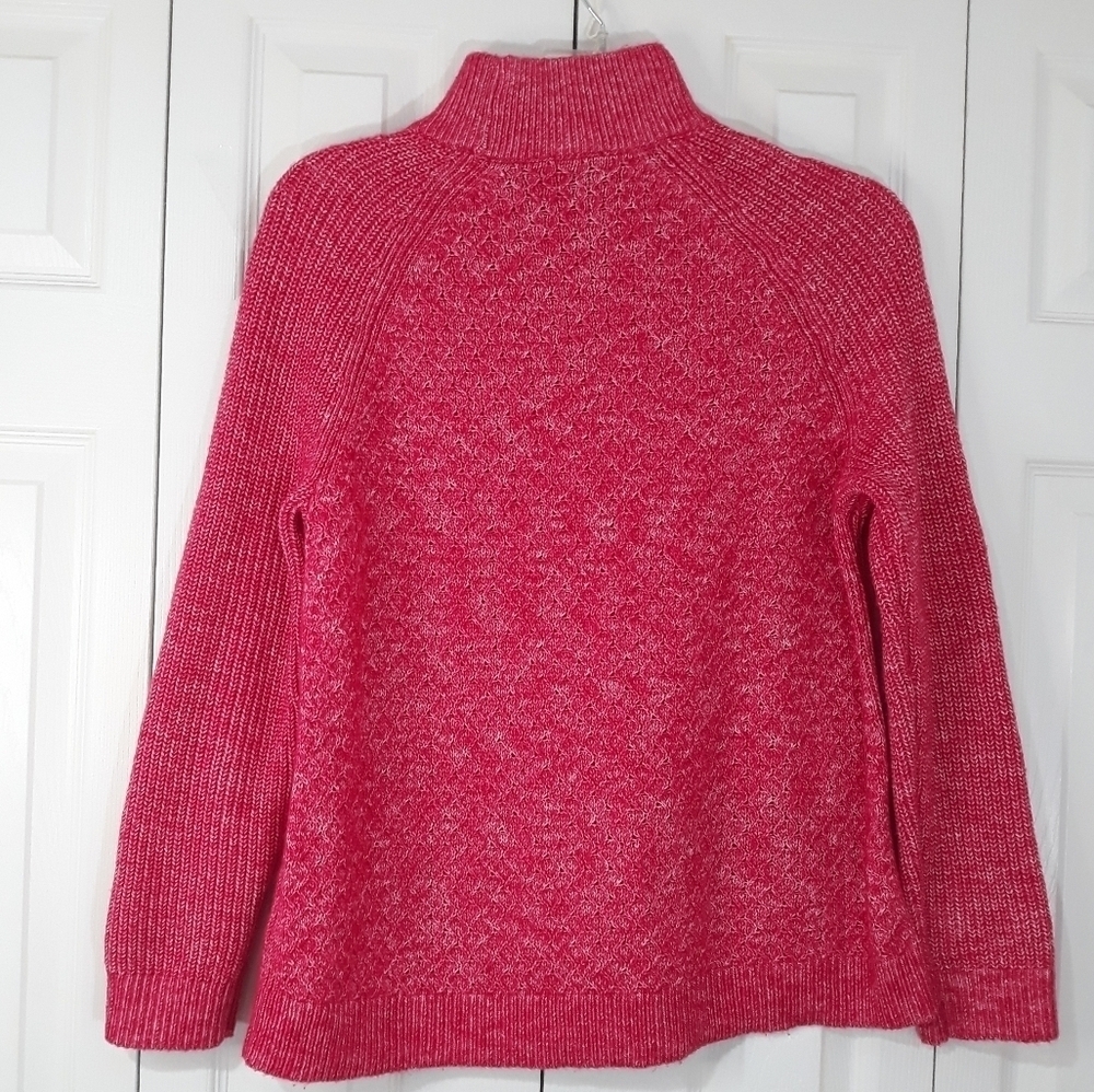 Talbots Plus texturized stitch Sweater twist Knit Long-Sleeve Fuchsia Size 1X - Picture 10 of 14